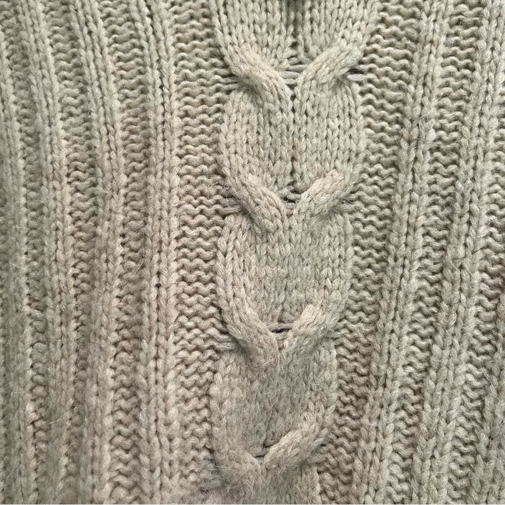 Nanushka Evie Half Zip Wool Cable Knit Wool Blend Sweater Large - Picture 7 of 16